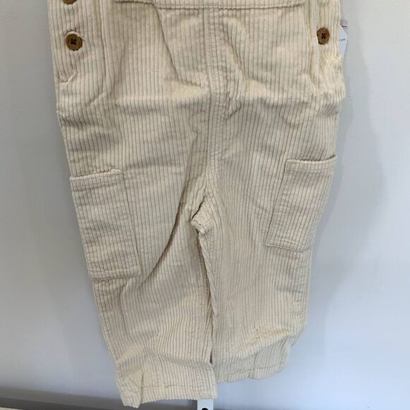 NWT!! 2T - Cream Corduroy Jumper/Overalls with Pockets Unisex - Picture 5 of 6